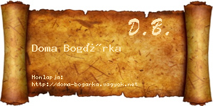 Doma Bogárka névjegykártya